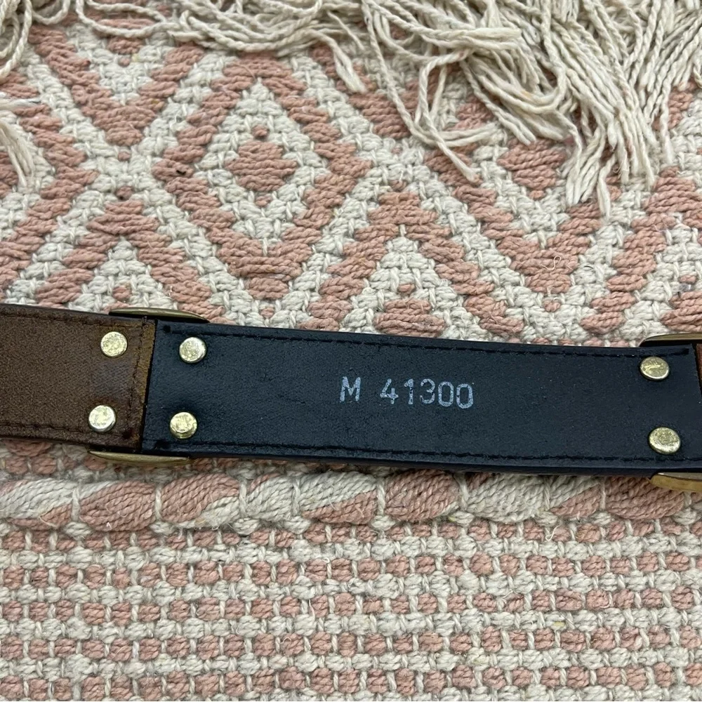 Vintage Brown Leather Belt with Brass Buckle - Picture 11 of 15